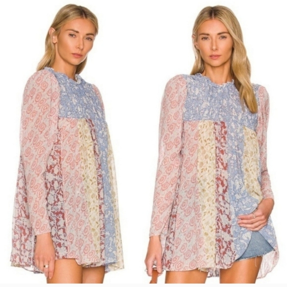Free people Merrie Mixed-Print Tunic size s new - Picture 8 of 14